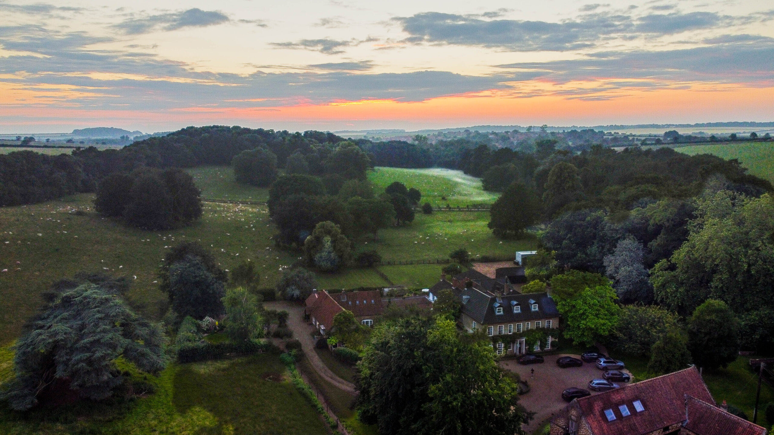 Drone footage of Sedgeford Hall Estate