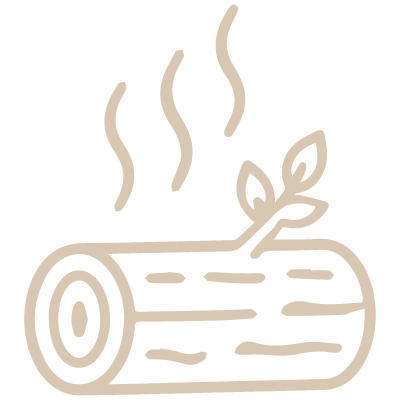 The rich scent of heated timber grounds you as you step inside.